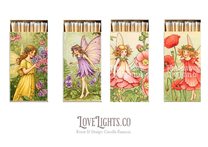 Älvor Konstverk till Tändsticksaskar - Dekorera dina tändsticksaskar med söta Blomster Älvor
