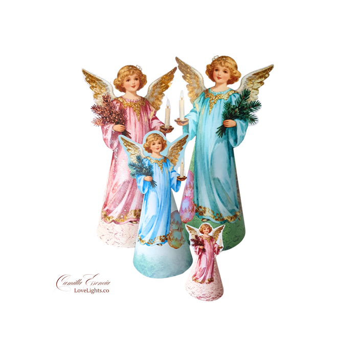 Vintage Änglar som Pappersdockor