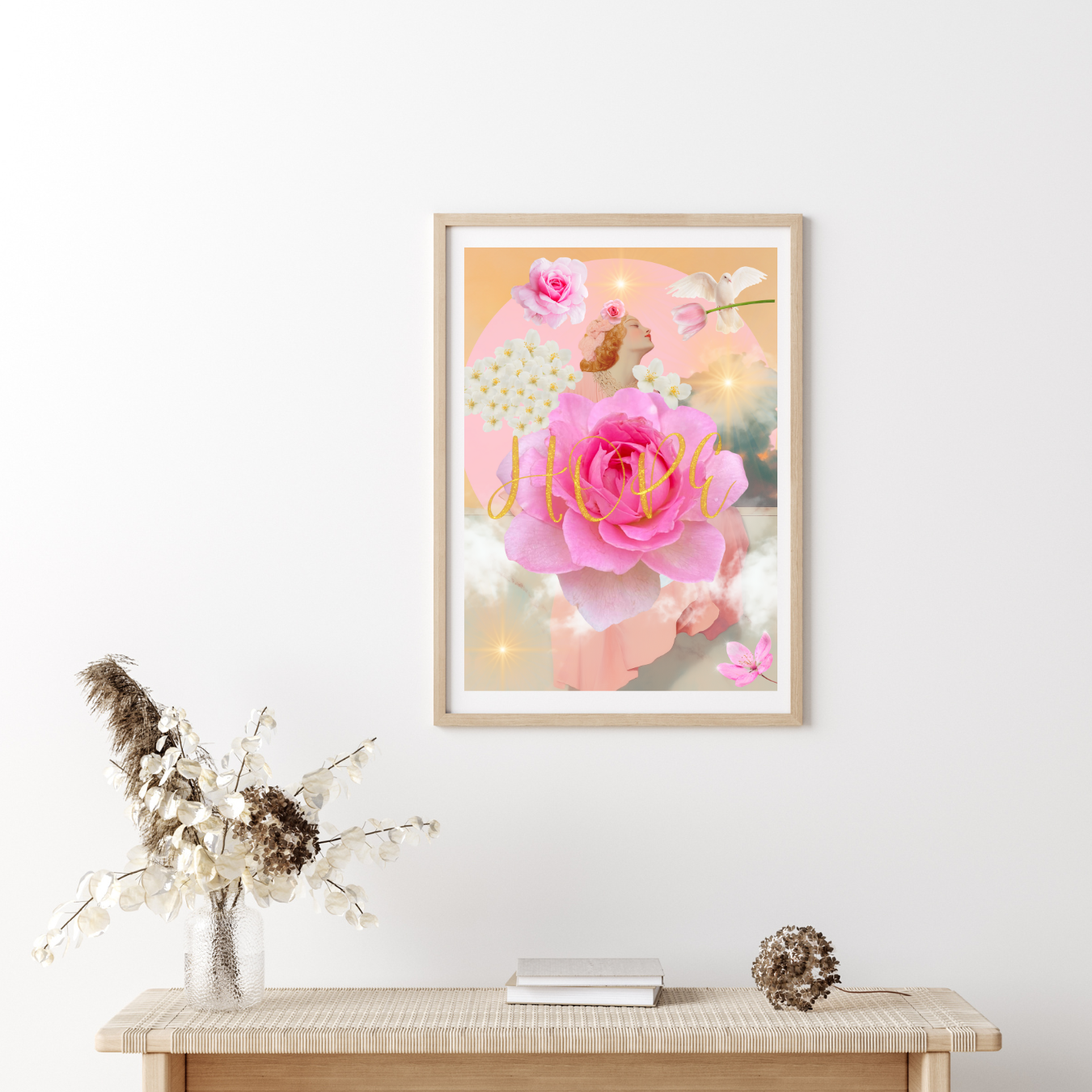 "Hope" - Collage Konst - Collage Art - Inredning - Konstverk - Svensk konst - Begränsad Upplaga om 20 st. i A3 - Fine Art Print - Konstnärstryck - Konstnär: Camilla Essencia