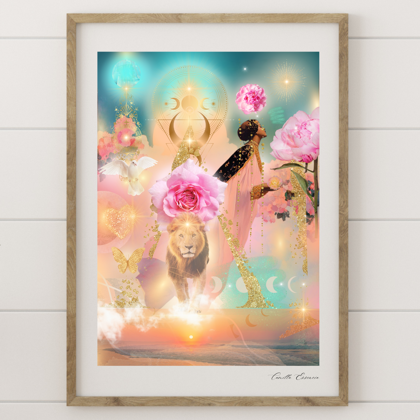 "In Bliss" - Collage Konst - Collage Art - Inredning - Konstverk -  Spirituell konst - Begränsad Upplaga om 3 st. i A3 - Fine Art Print