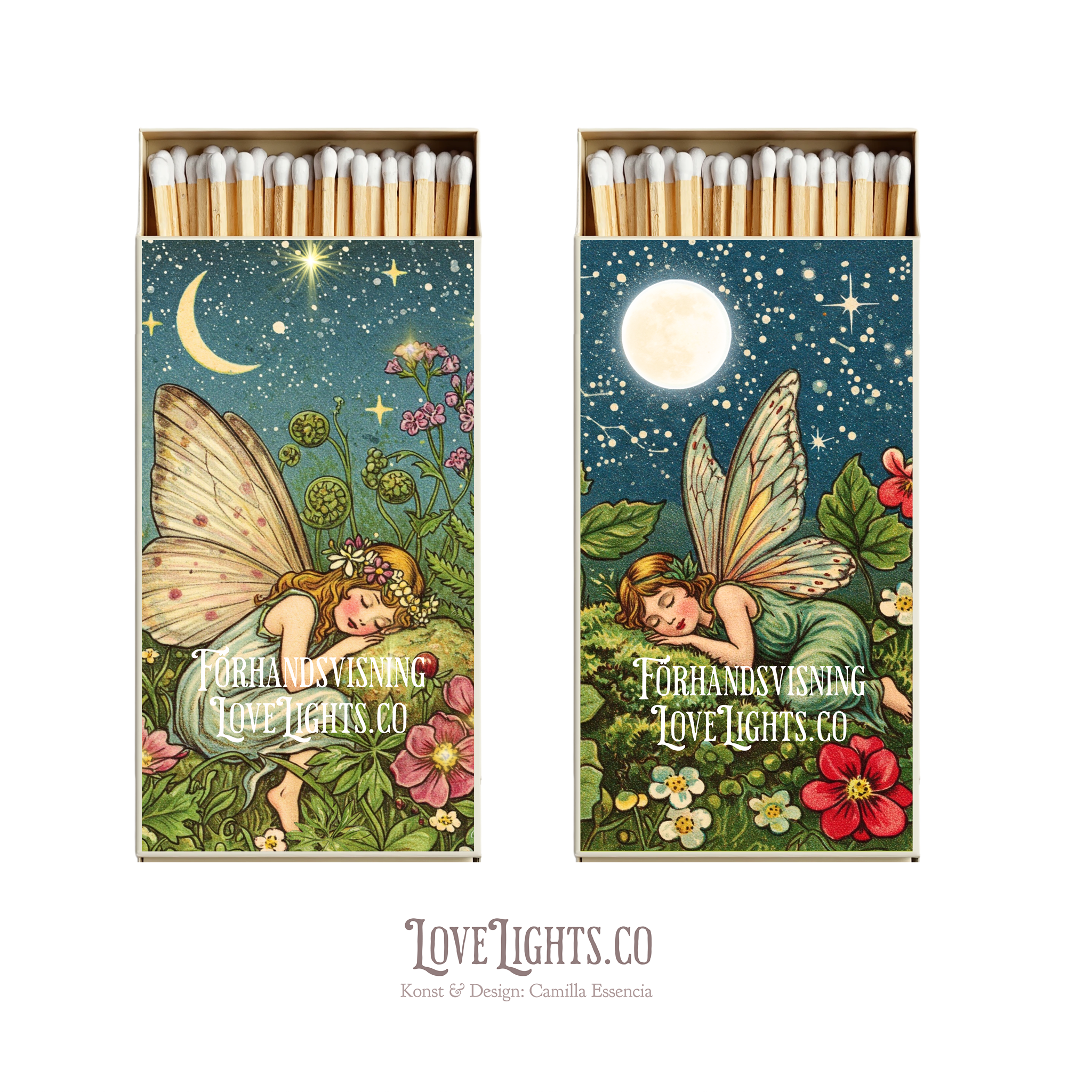 Älvkonst till tändsticksaskar - dekorera tändsticksask-älvor