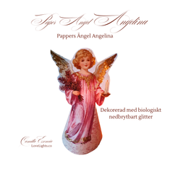 Ängel i papper, Rosa Vintage Ängel, Pappersängel i vintagestil av Camilla Essencia