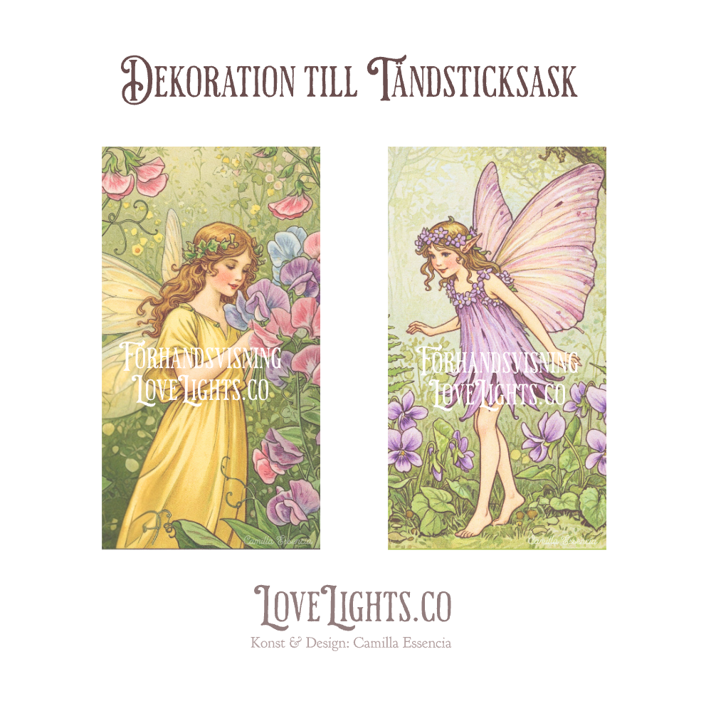 Vintage Älvor till dekoration på tändsticksaskar DIY Tändsticksaskar dekorera göra om, 